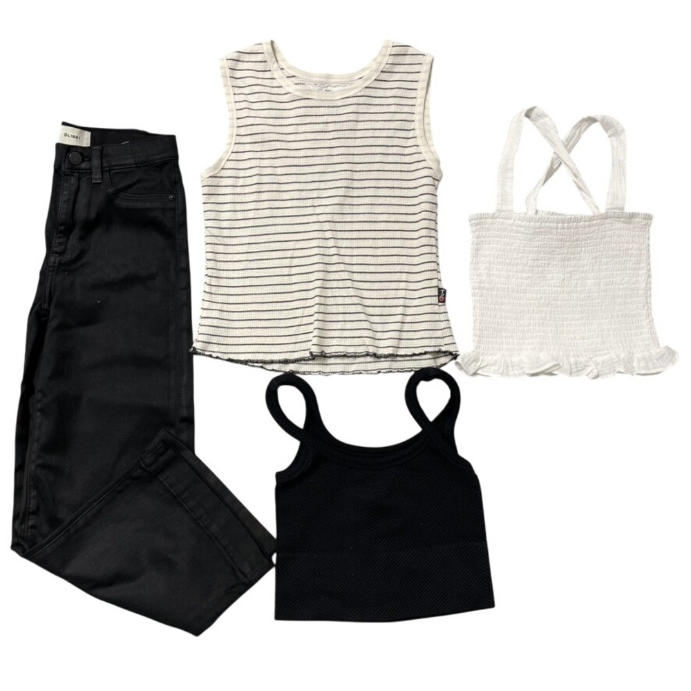 DL1961 Feather 4 Arrow T2Love Girls Size 12 14‎ Black White 4pc Clothing Bundle